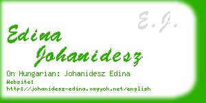 edina johanidesz business card